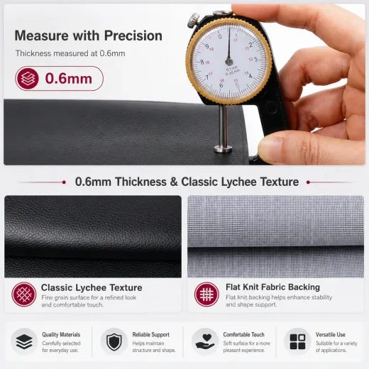 Faux leather texture and thickness