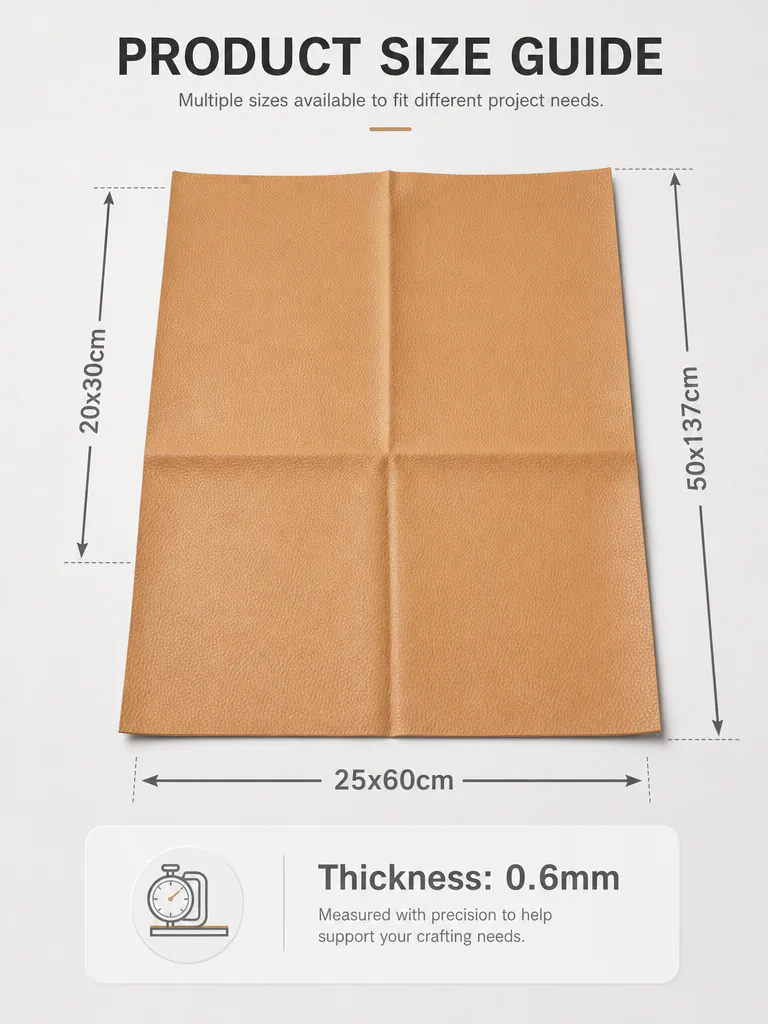 Faux leather size guide
