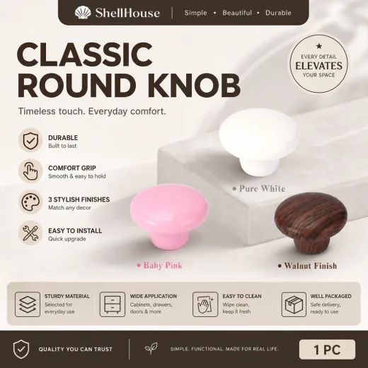 10-Pack Classic Round Cabinet Knobs