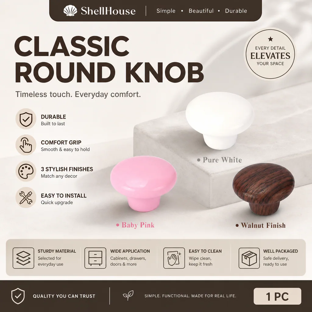 10-pack classic round cabinet knobs