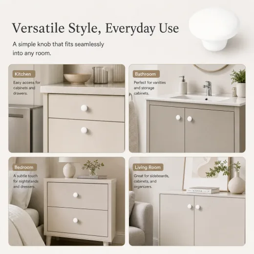Smooth cabinet knob texture and finish