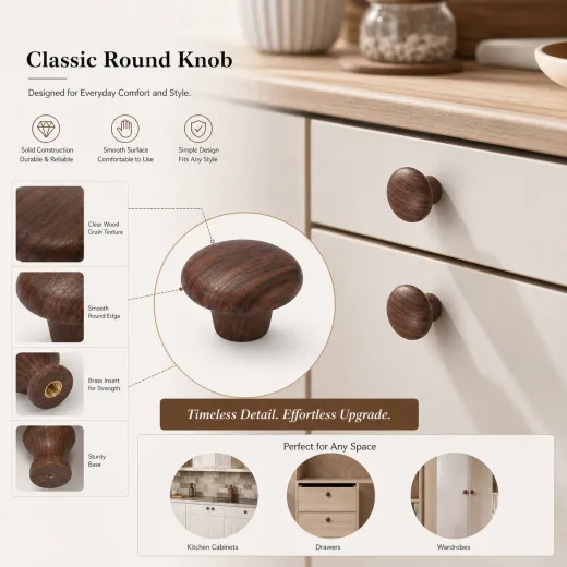 Single-hole cabinet knob installation