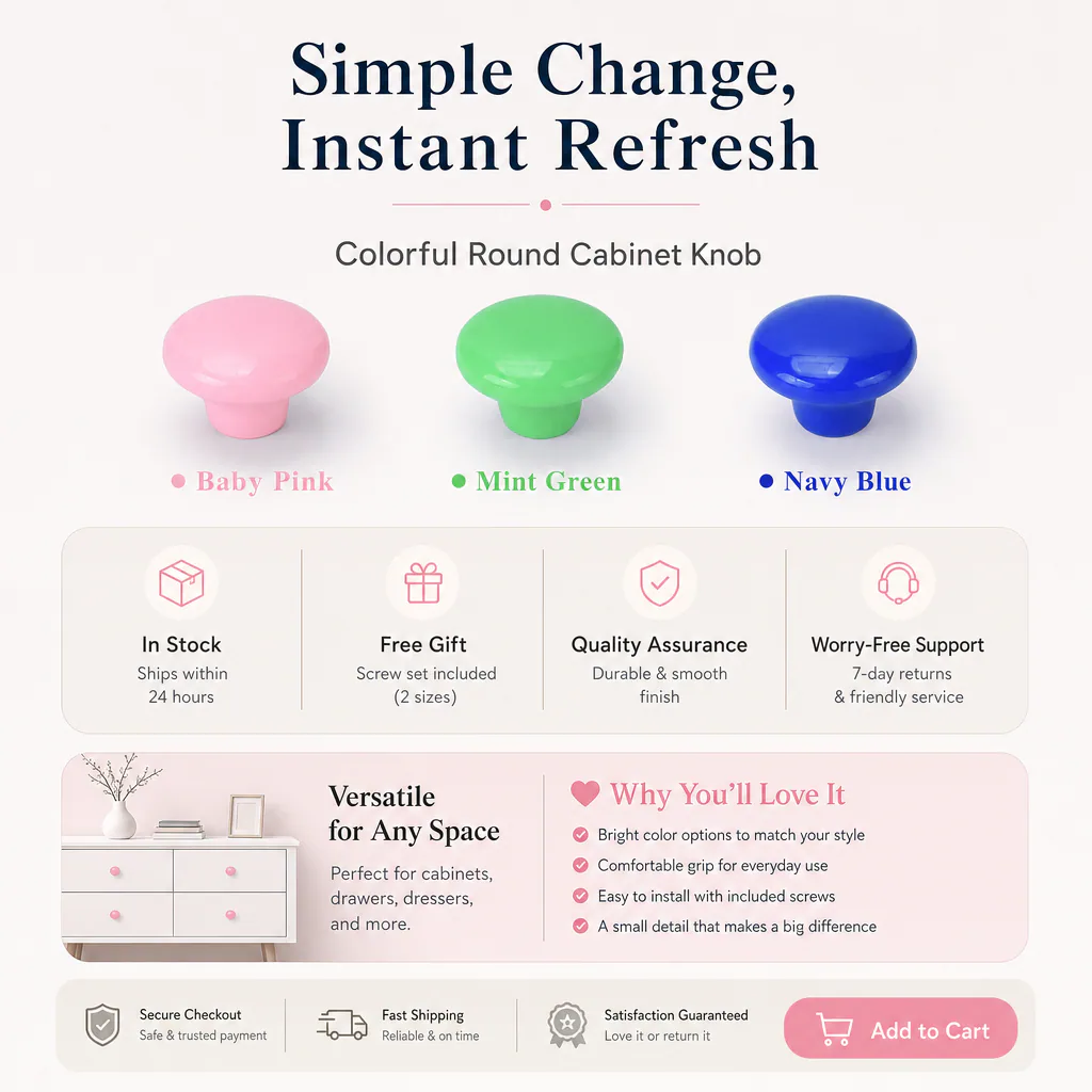 Cabinet knobs for drawers and furniture