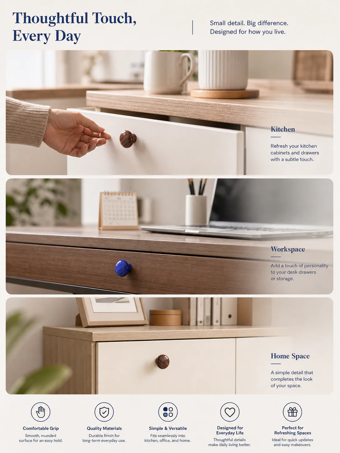 Cabinet knob room styling ideas