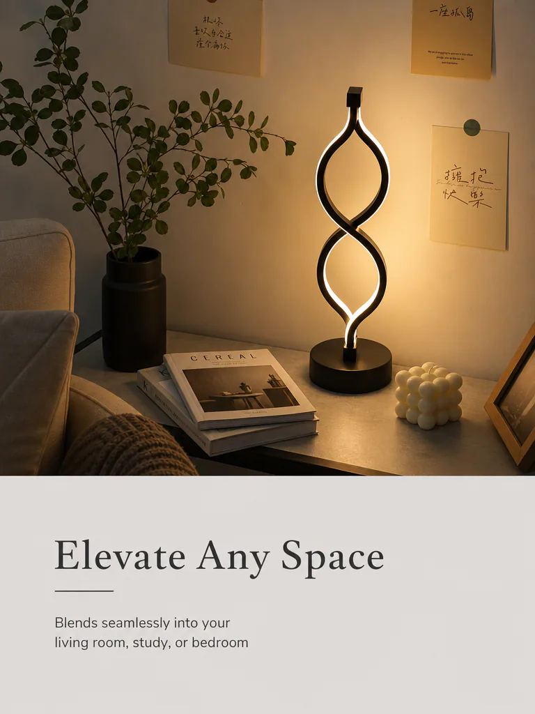 2-Pack Modern Wave LED Table Lamps product detail 3