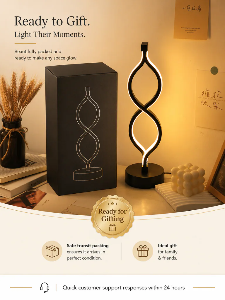 2-Pack Modern Wave LED Table Lamps product detail 6