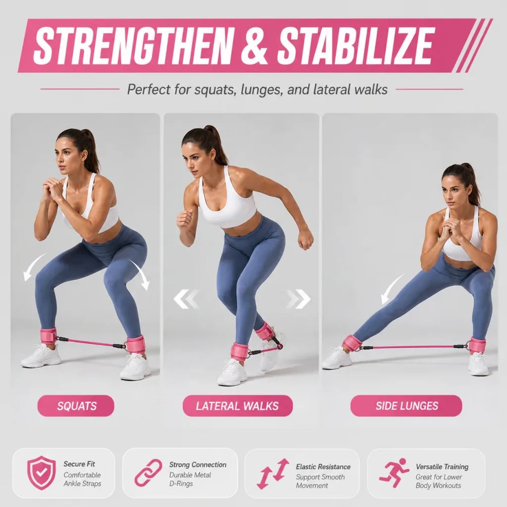Resistance band side squat exercise