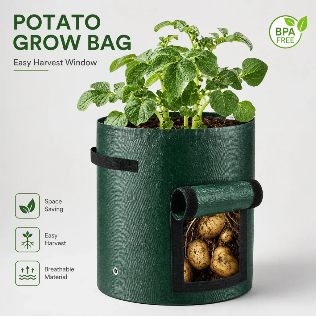 3-Pack 10-Gallon Potato Grow Bags with Harvest Windows