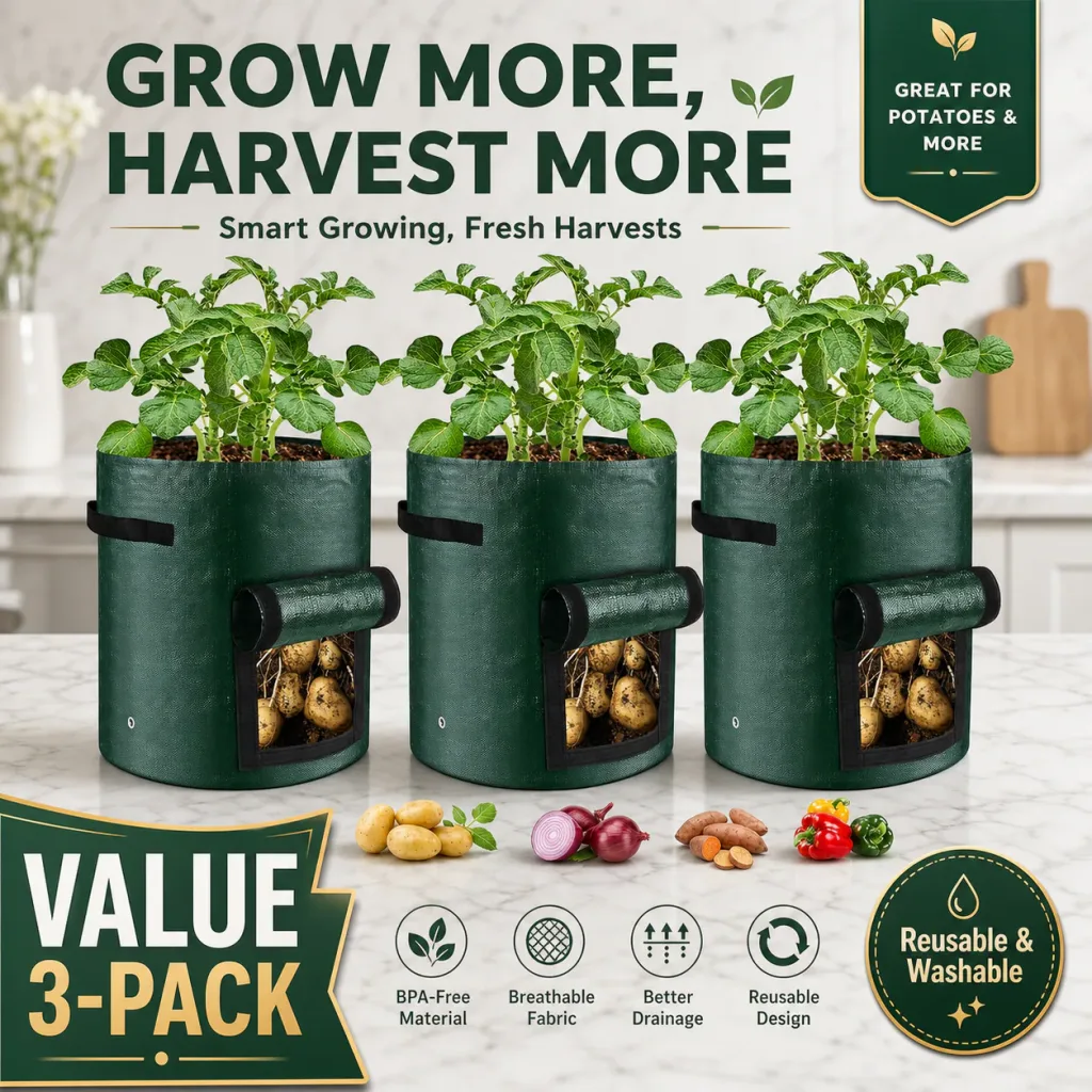 Three-pack potato grow bag value set
