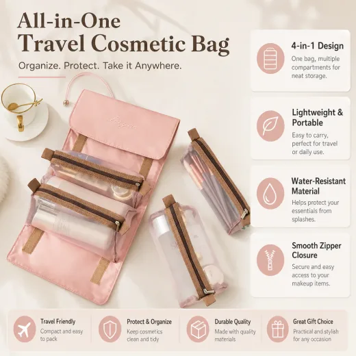 4-in-1 Detachable Travel Cosmetic Bag