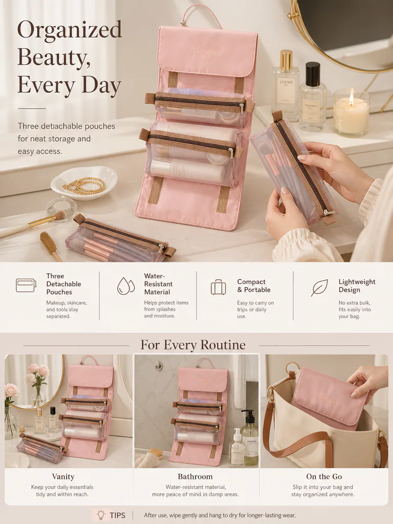 4-in-1 Detachable Travel Cosmetic Bag product detail 3