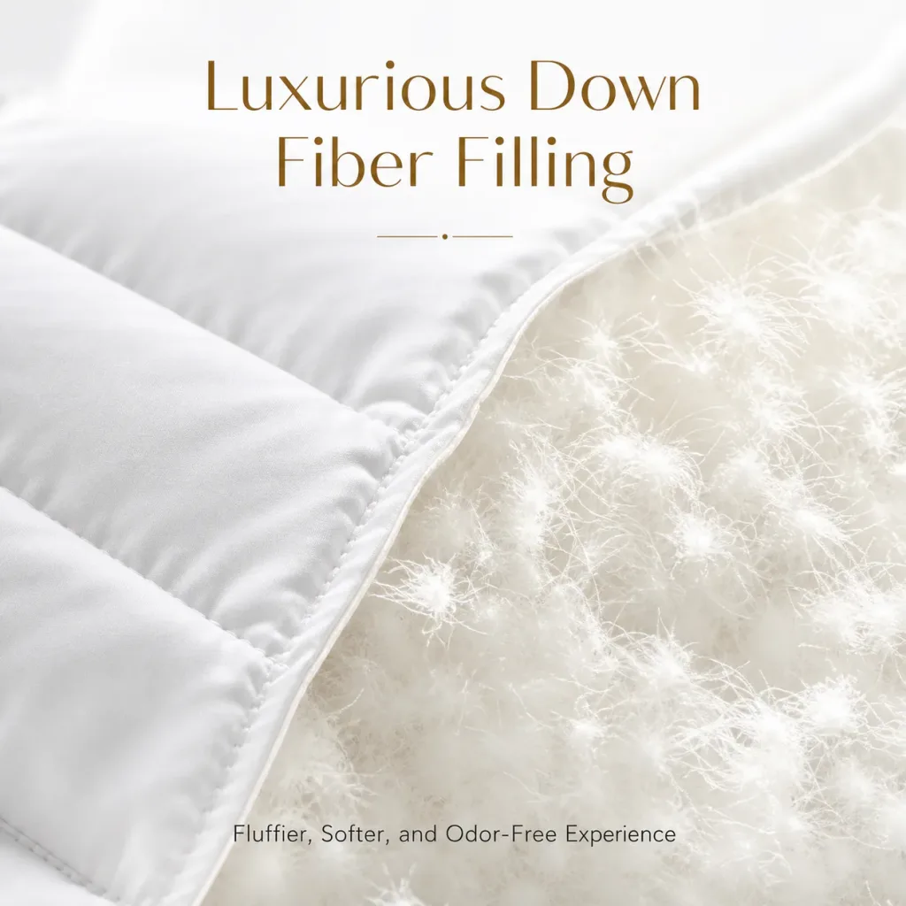 Down and feather filling detail