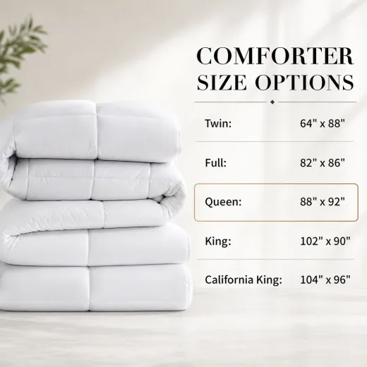 Comforter US size guide