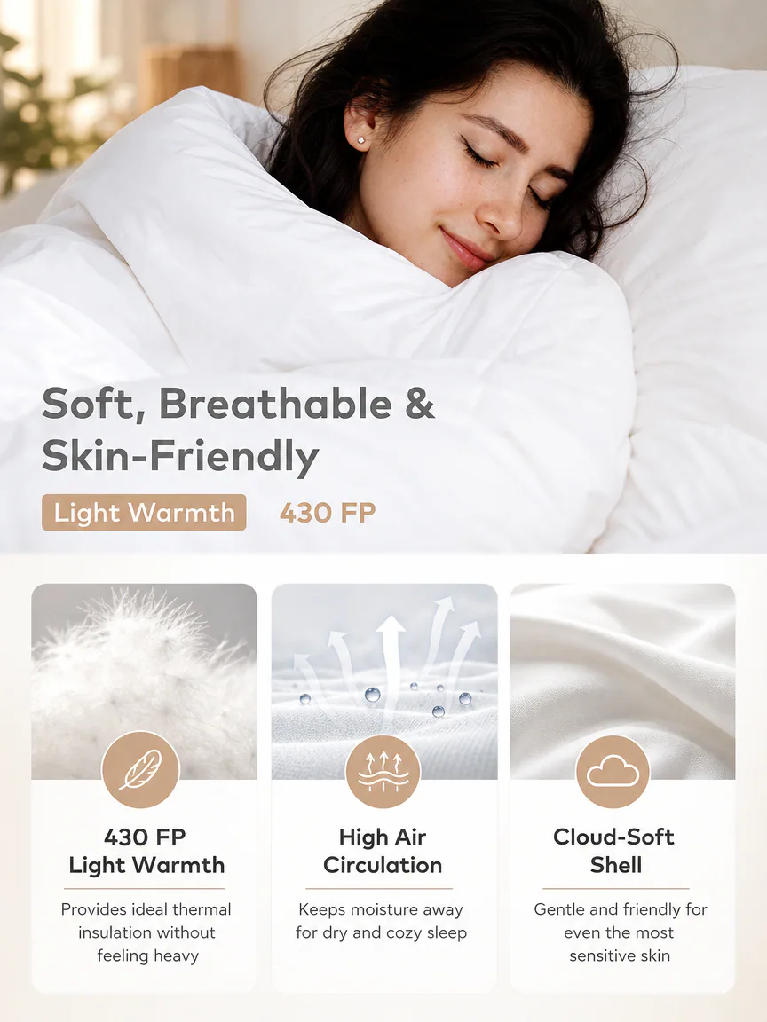 Lightweight breathable comforter benefits