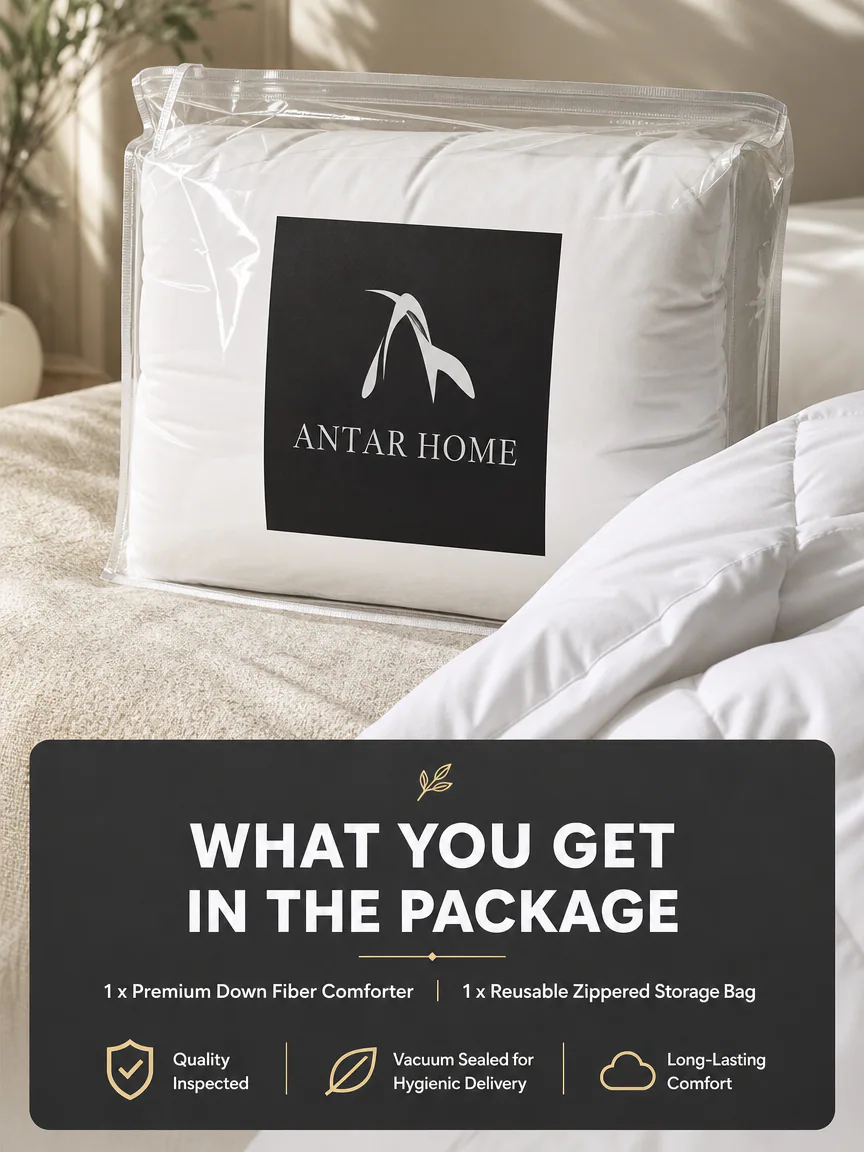 Comforter package and storage presentation