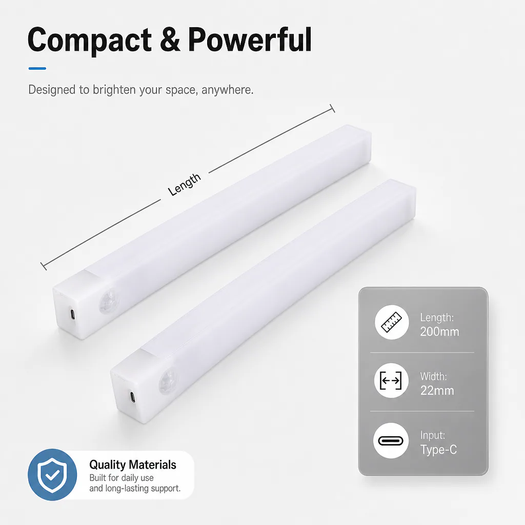 6-Pack Rechargeable Motion Sensor Lights feature 6