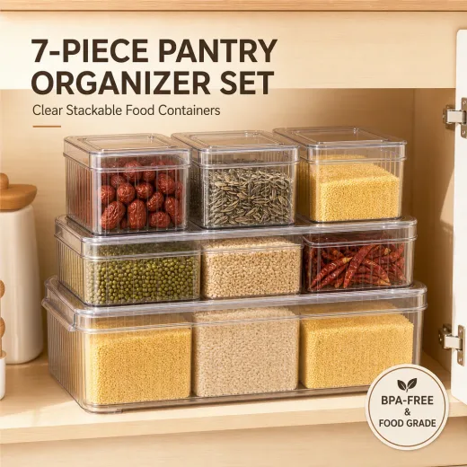 7-Piece Stackable Produce Storage Container Set