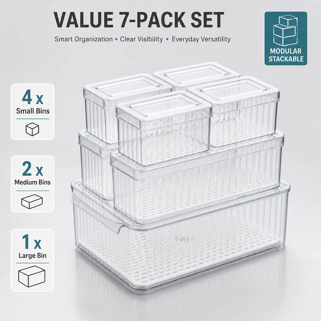 Produce storage container set contents