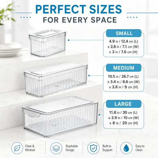 Produce storage container size guide