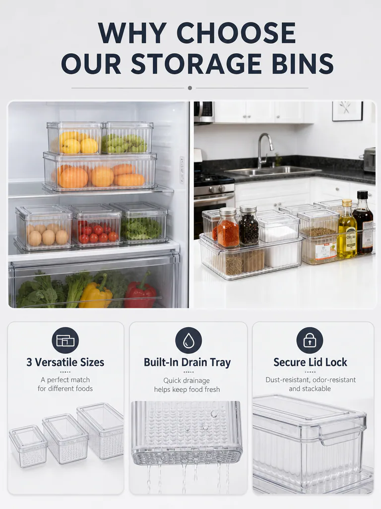 Produce storage container core benefits