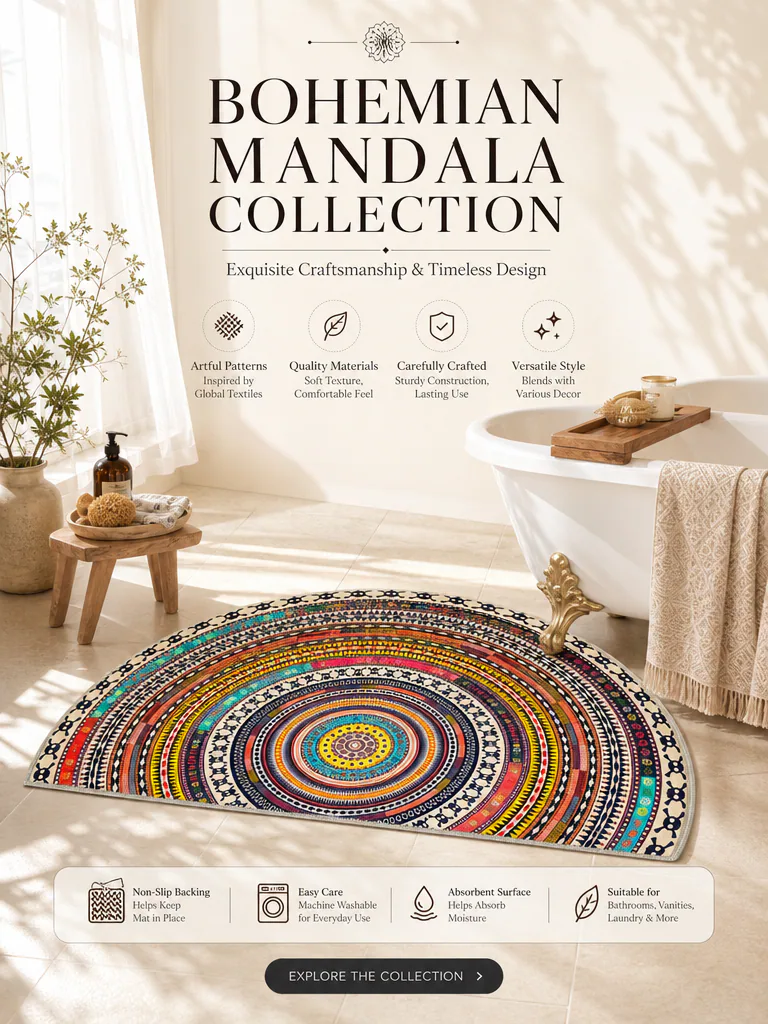 Bohemian Semicircle Non-Slip Area Rug product detail 1