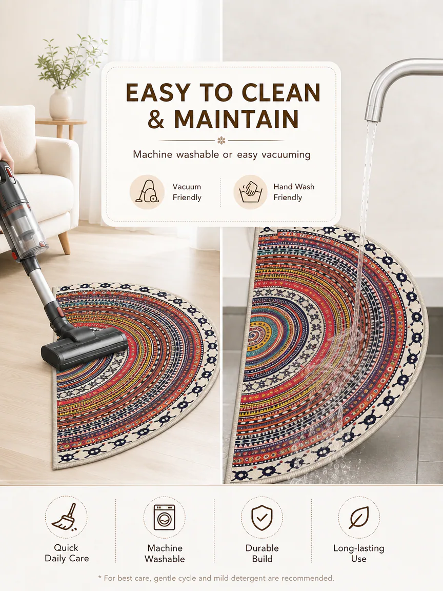Bohemian Semicircle Non-Slip Area Rug product detail 6