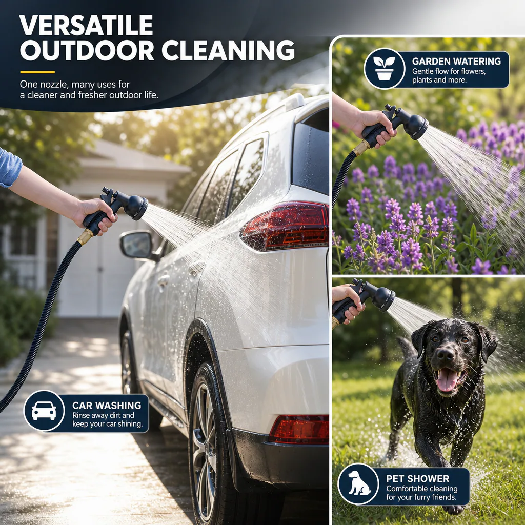 Expandable hose for outdoor watering tasks