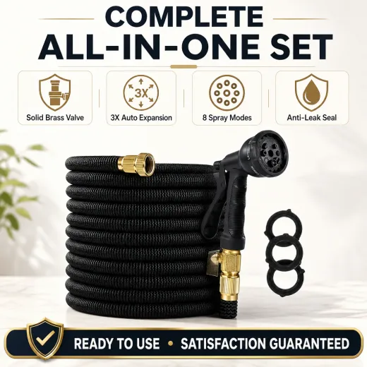 Expandable garden hose complete kit
