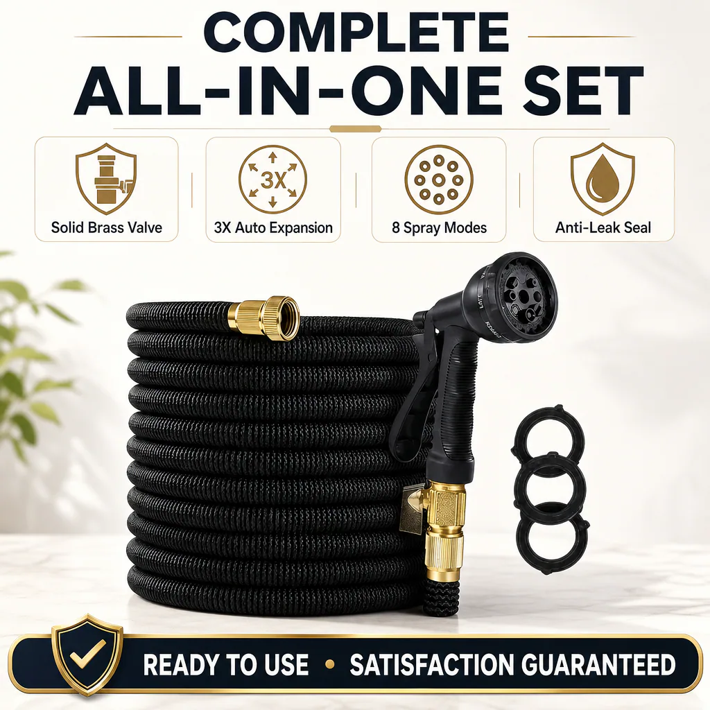Expandable garden hose complete kit