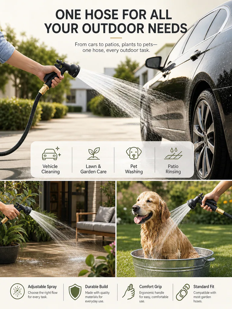 Expandable hose outdoor applications